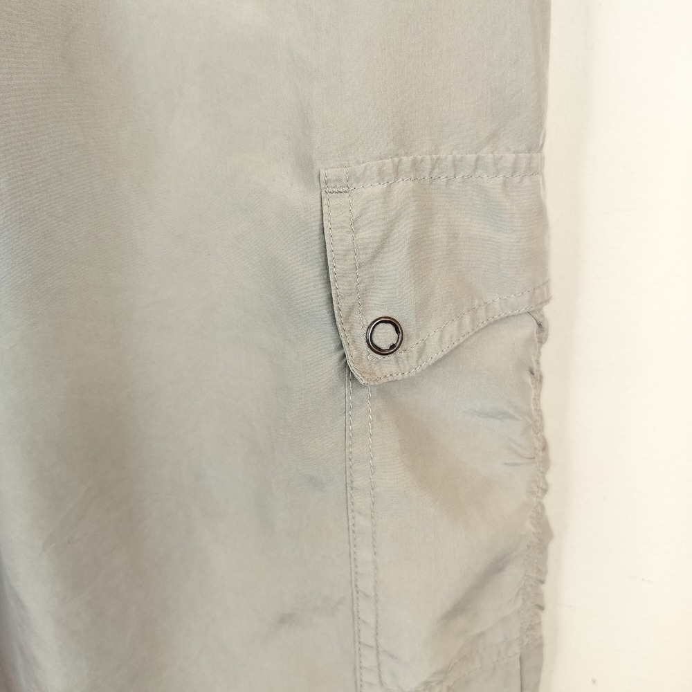 Sigrid Olsen Silk Cargo Pants Medium Womens Cropped Lightweight Neutral - Picture 4 of 11